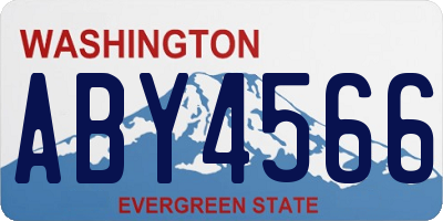 WA license plate ABY4566