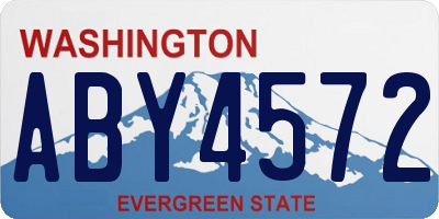 WA license plate ABY4572