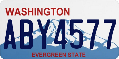 WA license plate ABY4577