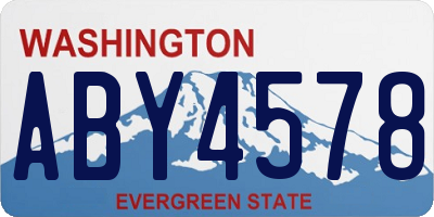WA license plate ABY4578