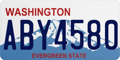WA license plate ABY4580