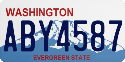 WA license plate ABY4587