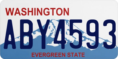 WA license plate ABY4593