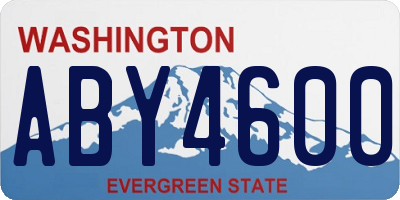 WA license plate ABY4600