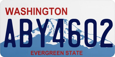 WA license plate ABY4602