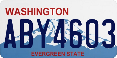 WA license plate ABY4603