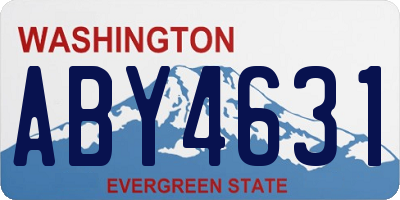 WA license plate ABY4631