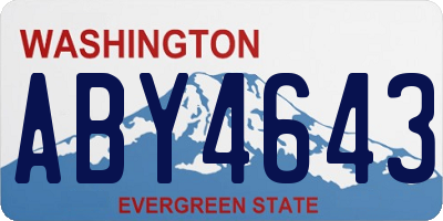 WA license plate ABY4643