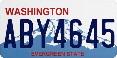 WA license plate ABY4645