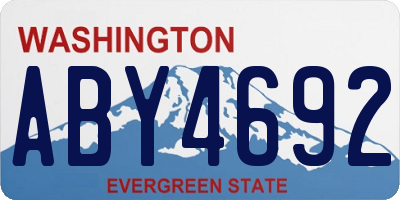 WA license plate ABY4692