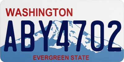 WA license plate ABY4702