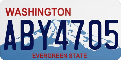 WA license plate ABY4705