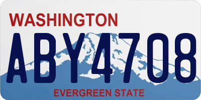 WA license plate ABY4708