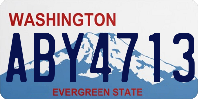 WA license plate ABY4713