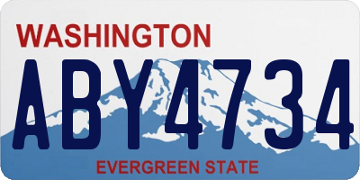 WA license plate ABY4734