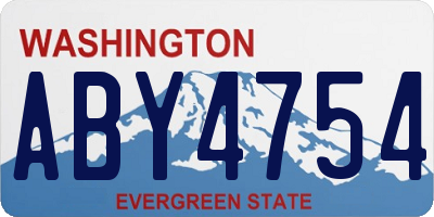 WA license plate ABY4754