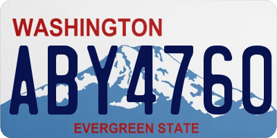 WA license plate ABY4760