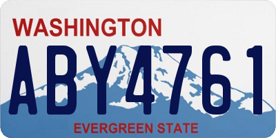 WA license plate ABY4761