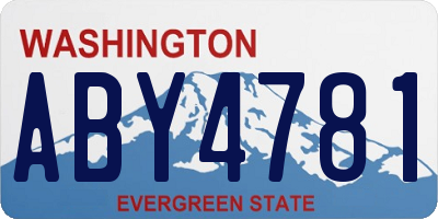 WA license plate ABY4781