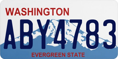 WA license plate ABY4783