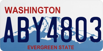 WA license plate ABY4803
