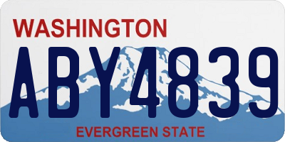 WA license plate ABY4839