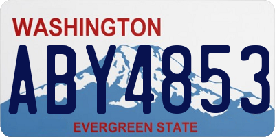 WA license plate ABY4853
