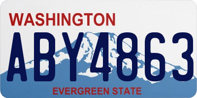 WA license plate ABY4863