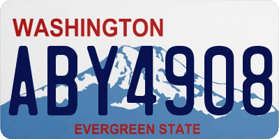 WA license plate ABY4908