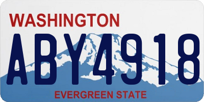 WA license plate ABY4918