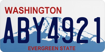 WA license plate ABY4921