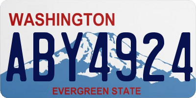 WA license plate ABY4924