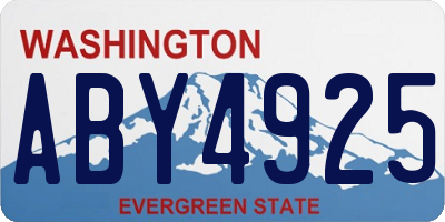 WA license plate ABY4925