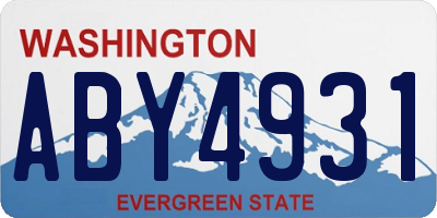 WA license plate ABY4931