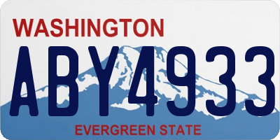 WA license plate ABY4933