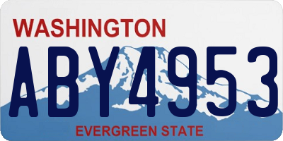 WA license plate ABY4953