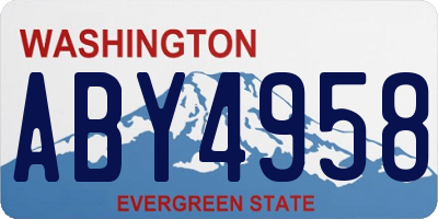 WA license plate ABY4958