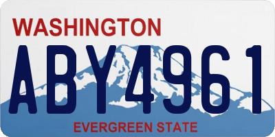 WA license plate ABY4961