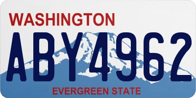WA license plate ABY4962