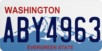 WA license plate ABY4963