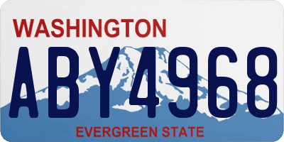 WA license plate ABY4968