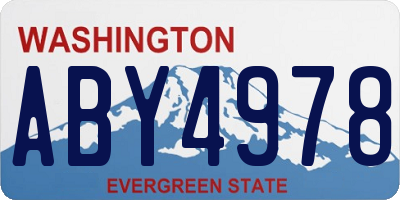 WA license plate ABY4978