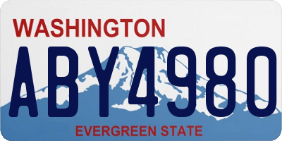 WA license plate ABY4980