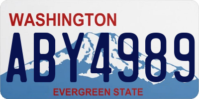 WA license plate ABY4989