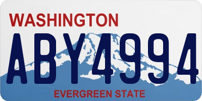 WA license plate ABY4994