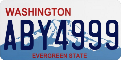 WA license plate ABY4999