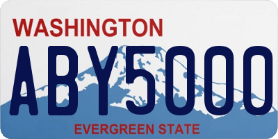 WA license plate ABY5000