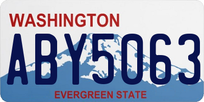 WA license plate ABY5063