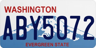 WA license plate ABY5072