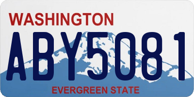WA license plate ABY5081